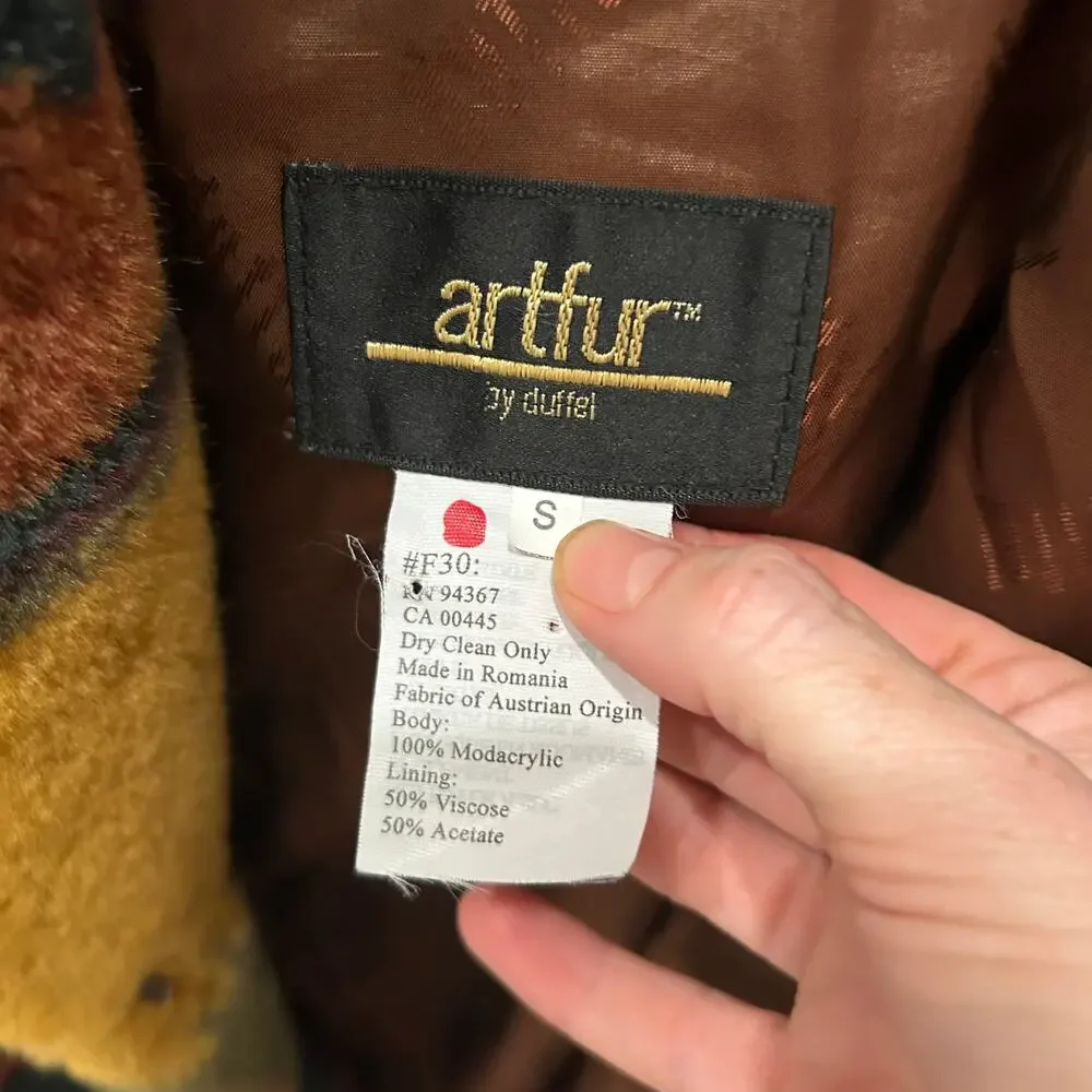 Vintage Artfur By Duffel Faux Fur Winter Jacket Size Small - Picture 2 of 7